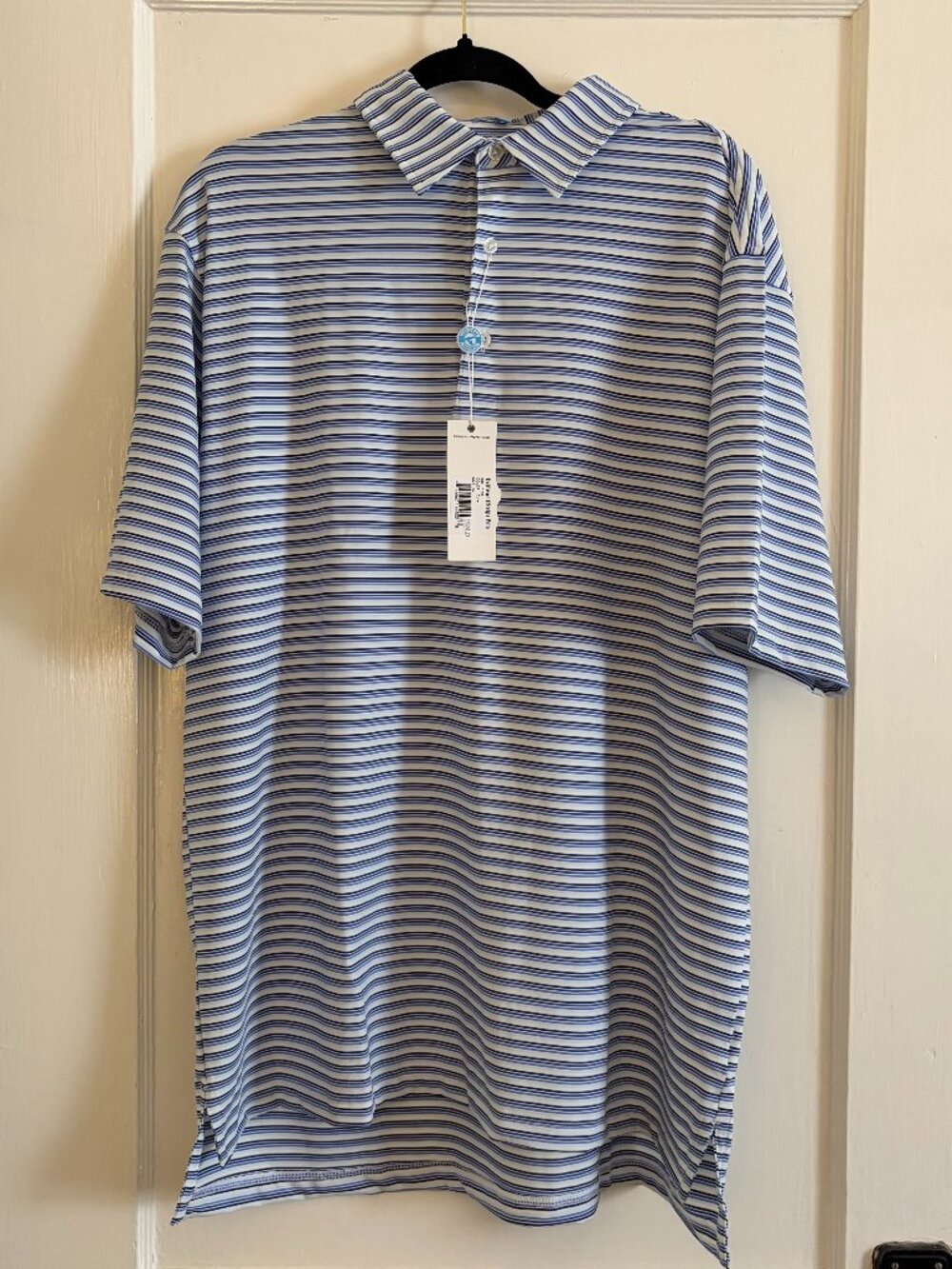 NWT GenTeal Driftwood Stripe Polo - Cove